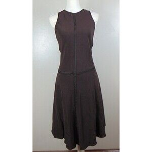 Peter Cohen Gold Star Label Dress Brown Sleeveless Womens Large Minimalist